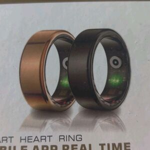 Smart Heart Ring Gold Size 9 Heart Rate Monitor Mobile App Activity Tracker